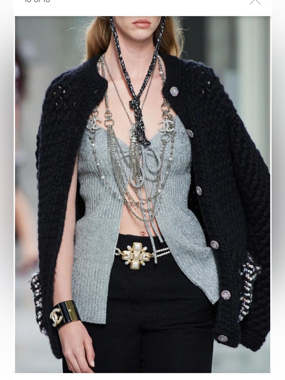 CHANEL black wool 2022 22A FLORENCE PEARL KNIT Jacket black&multicolor sz 36 NWT - Picture 4 of 16